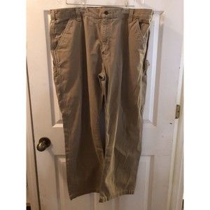 Carhartt Men's Carpenter Pants Size 42x30 Relaxed Fit Brown Distressed